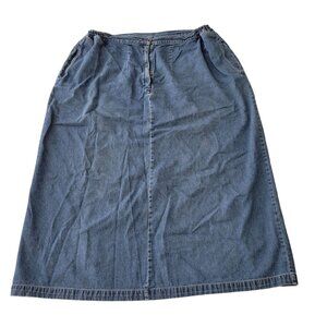 Bobbie Brooks 20W Blue Jean Skirt Back Slit Yellowstone Western‎ Modest